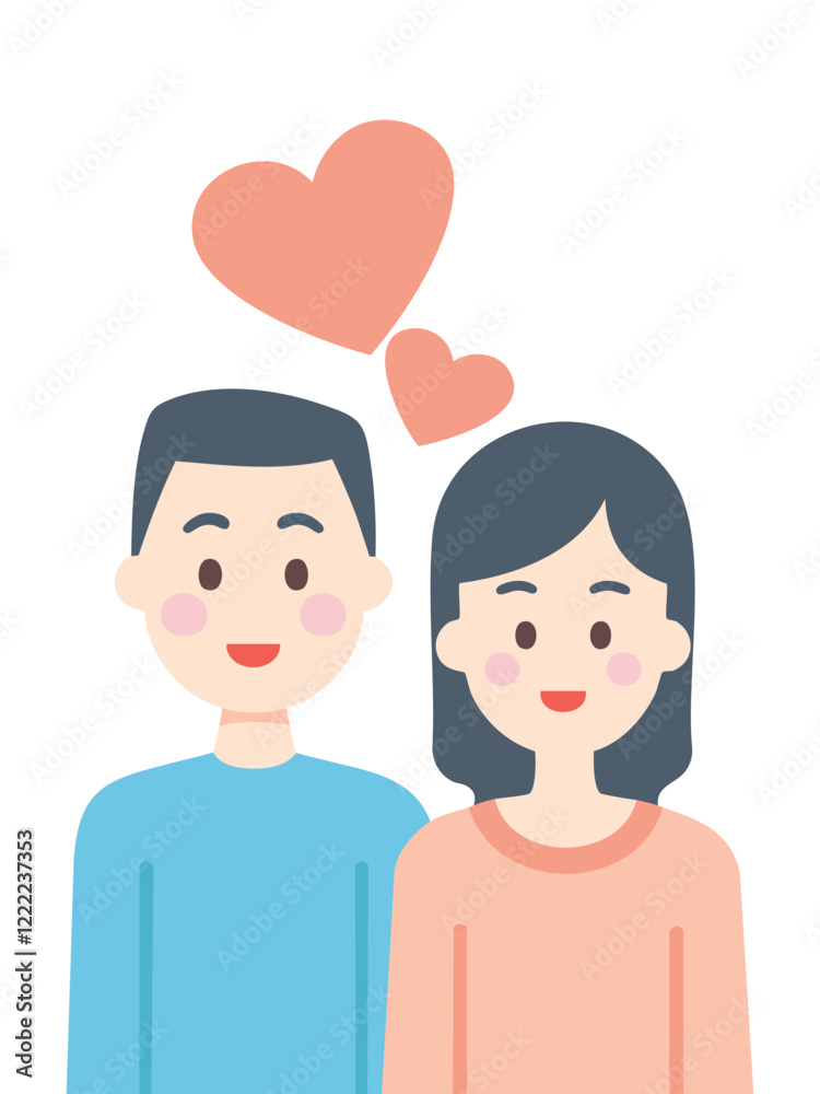 Simple design of male and female avatar characters Simple design of male and female avatar characters
