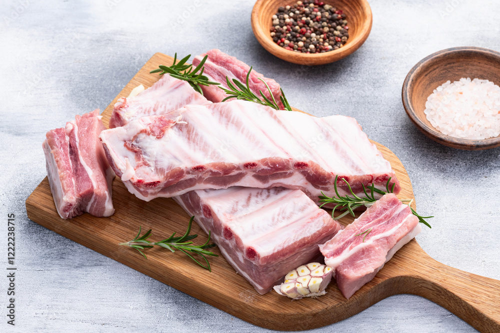 Raw Pork ribs photography . Top view Raw Pork ribs photography . Top view