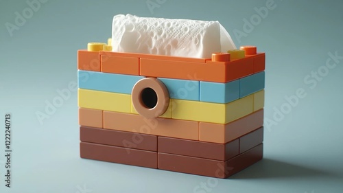 Aesthetic Tissue Box Made with Kids' Blocks (Generative AI)