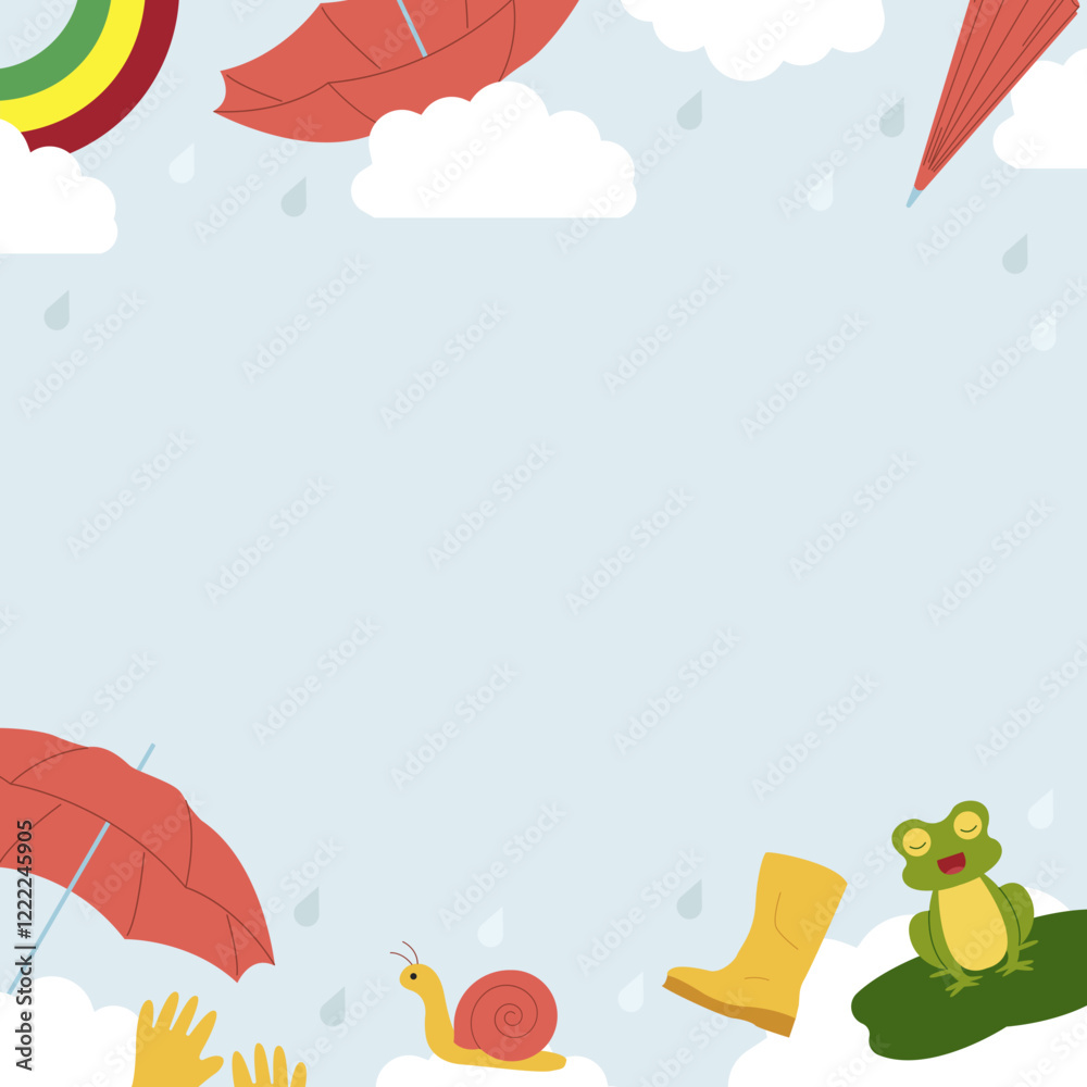 Obraz premium Flat Rain Illustration Background