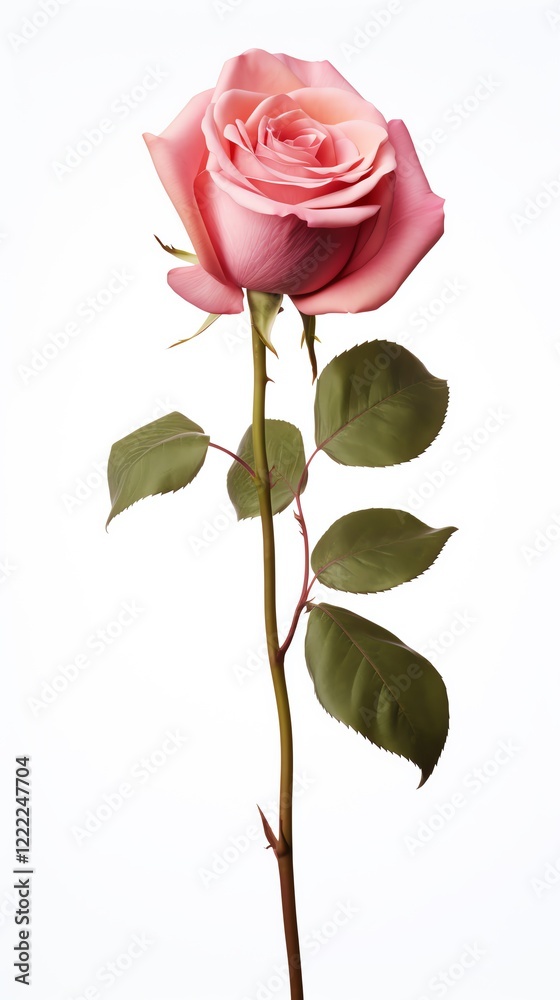 Beautiful pink rose on a white background. Beautiful pink rose on a white background.
