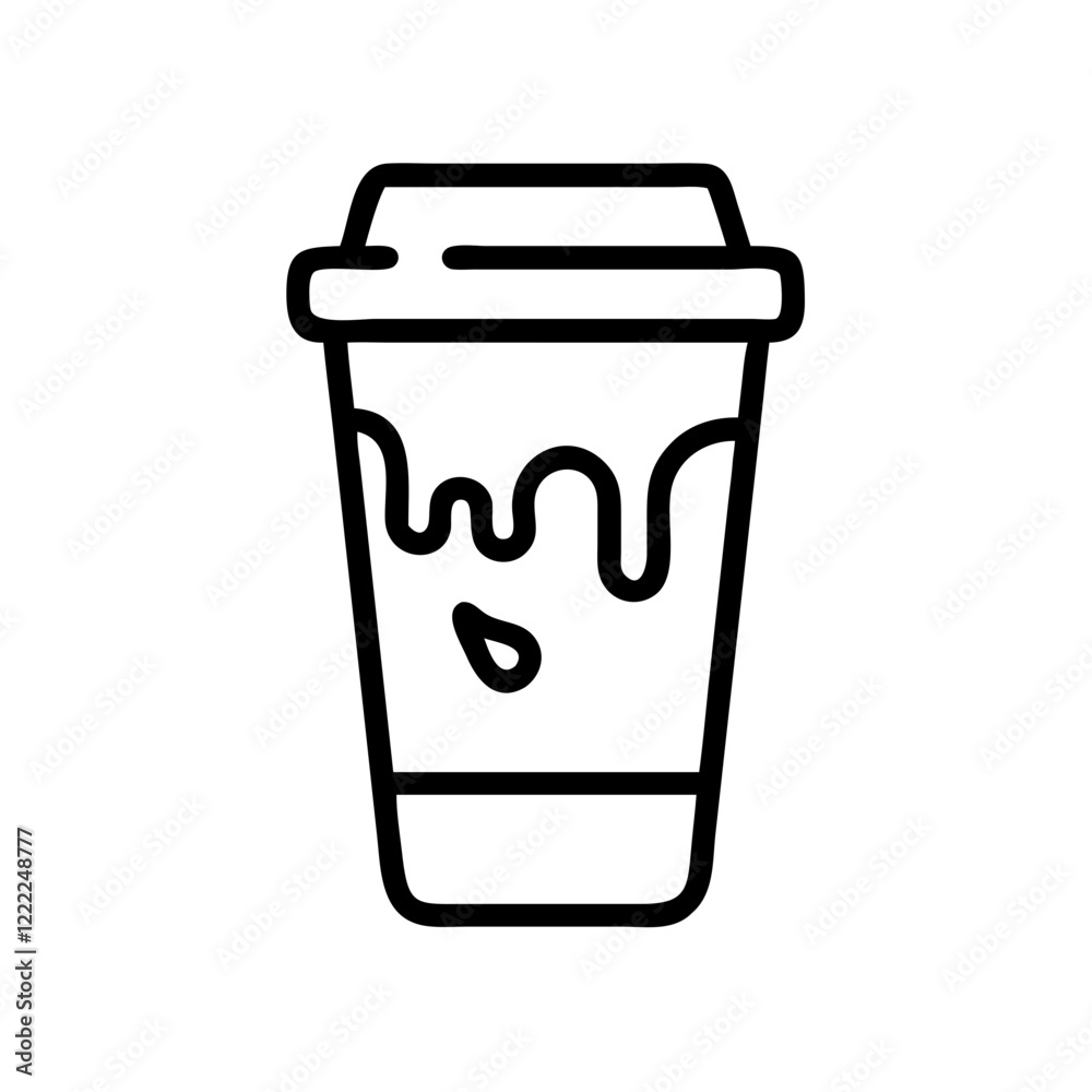 Hot coffee cup with dripping design, takeaway beverage vector icon Hot coffee cup with dripping design, takeaway beverage vector icon