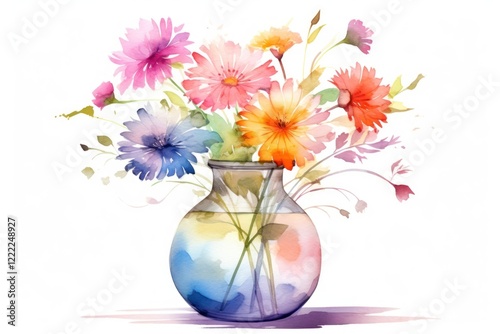 Vase painting flower plant.