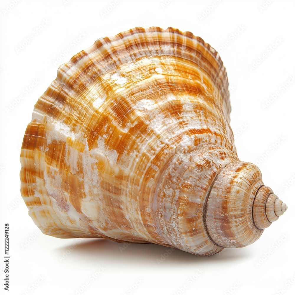 Fototapeta premium Seashell, isolated, white background, spiral, ocean