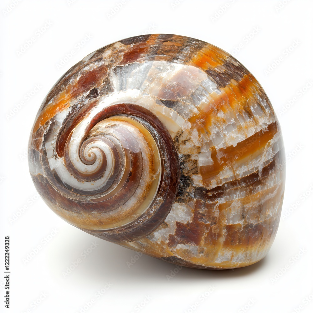 Seashell spiral, ocean treasure, white background Seashell spiral, ocean treasure, white background