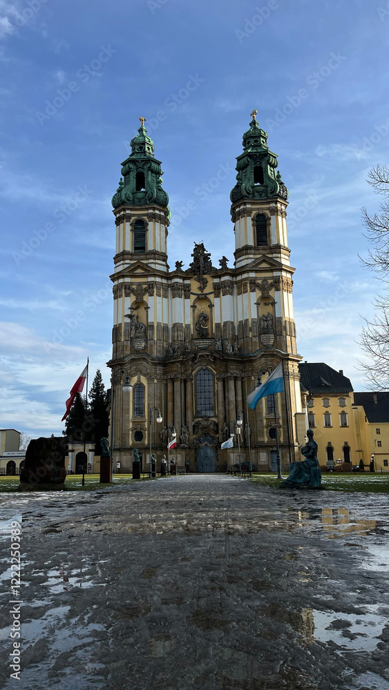Fototapeta premium Polish Church in Krzeszow. View of the building
