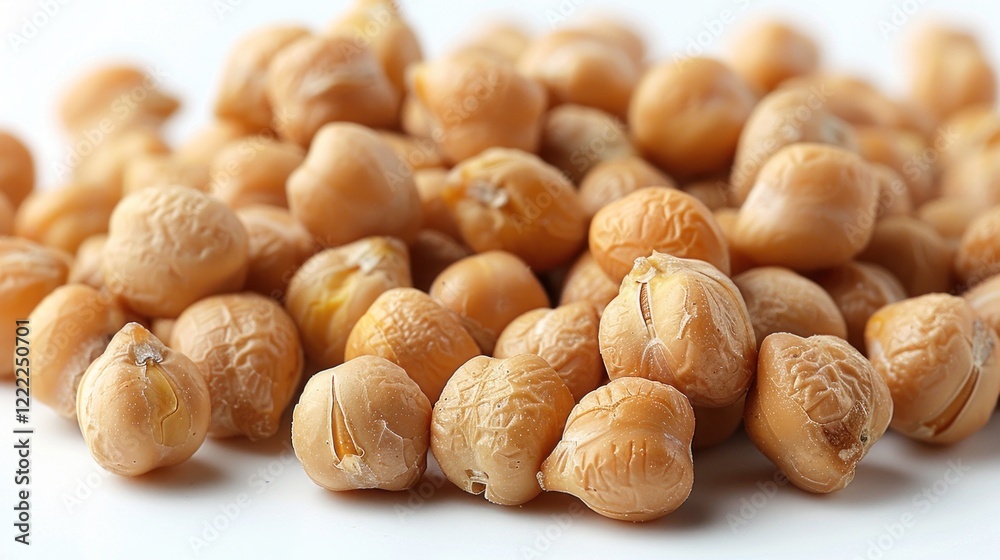 Closeup of chickpeas on white background Closeup of chickpeas on white background
