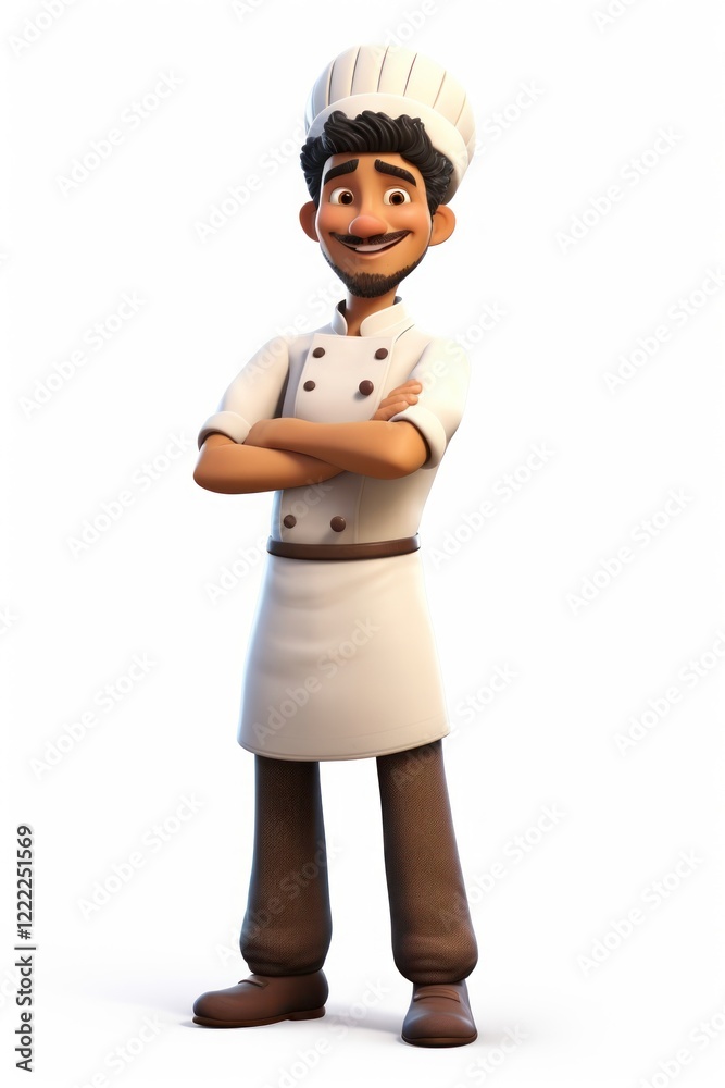 Chef white background protection portrait. Chef white background protection portrait.