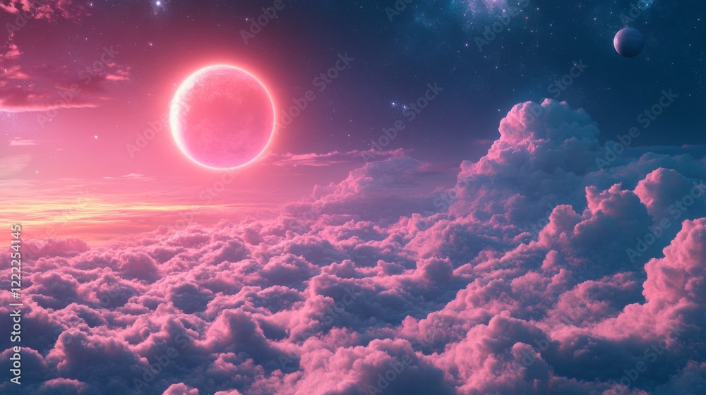 Fototapeta premium Surreal Cosmic Sky at Dusk
