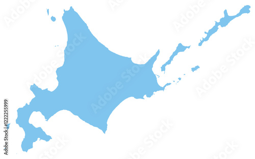リアルな北海道の地図、日本の地方