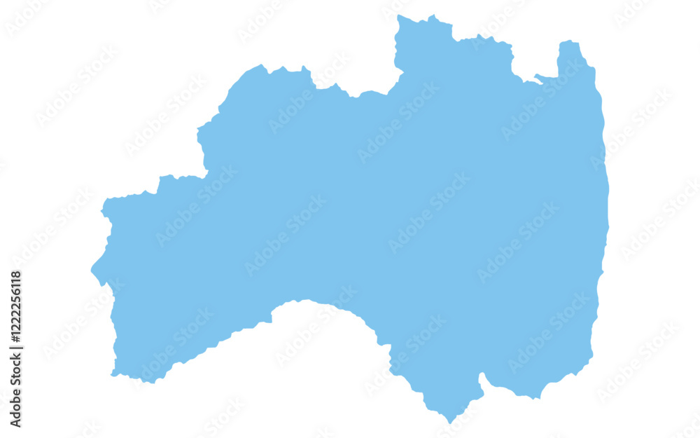 Fototapeta premium リアルな福島県の地図、日本の地方