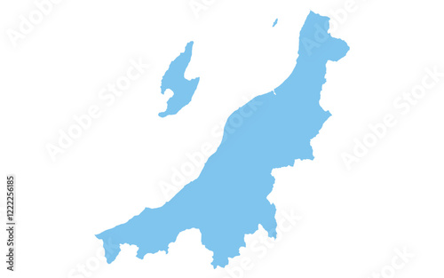 リアルな新潟県の地図、日本の地方