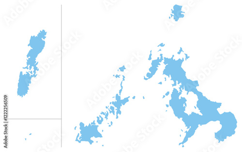 リアルな長崎県の地図、日本の地方