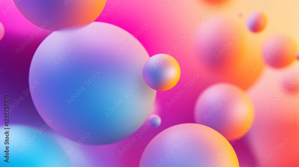 Abstract Colorful Spheres Background: A Vivid and Dreamlike Composition Abstract Colorful Spheres Background: A Vivid and Dreamlike Composition