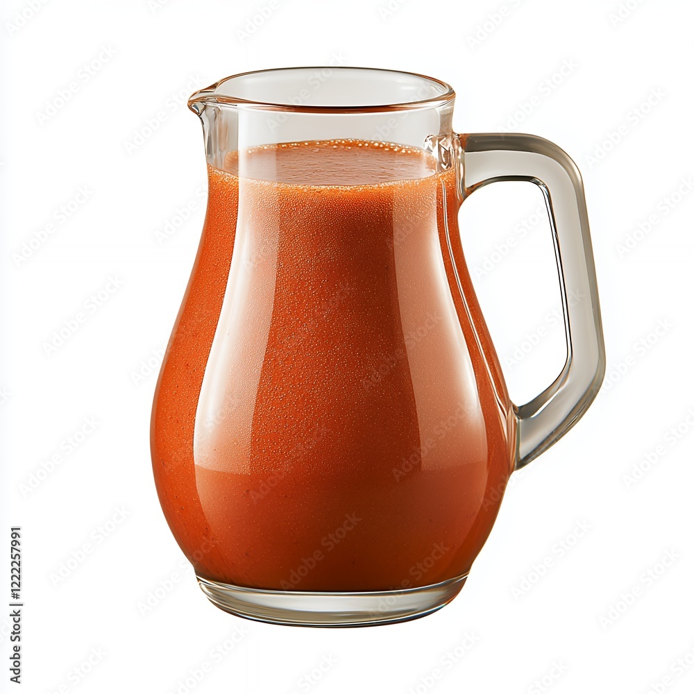 Glass pitcher filled with rich red thick liquid ideal for culinary uses and garnishing dishes Glass pitcher filled with rich red thick liquid ideal for culinary uses and garnishing dishes