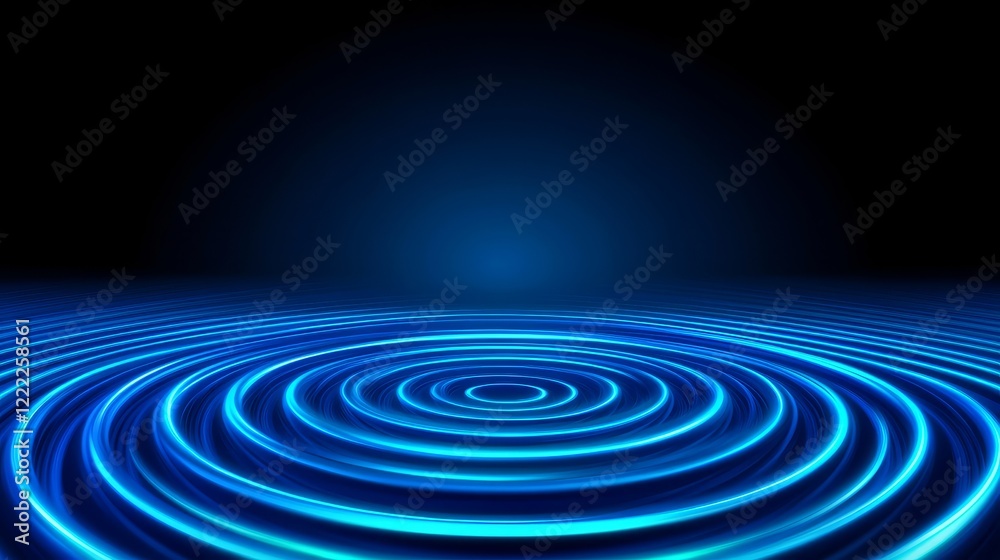 Abstract blue ripple effect on dark background, creating a serene atmosphere for digital projects Abstract blue ripple effect on dark background, creating a serene atmosphere for digital projects