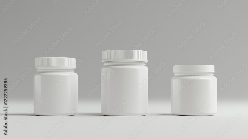 White plastic pill bottle mockup. Realistic 3d vector illustration set of vitamin or supplement jar template. Closed package container for medicine with cap. Pharmacy cylinder packaging canister. White plastic pill bottle mockup. Realistic 3d vector illustration set of vitamin or supplement jar template. Closed package container for medicine with cap. Pharmacy cylinder packaging canister.