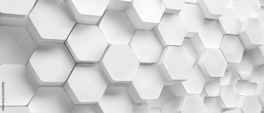 Light and bright minimalist hexagonal geometric grid pattern with dynamic waving motion on a clean pure white architectural surface background Light and bright minimalist hexagonal geometric grid pattern with dynamic waving motion on a clean pure white architectural surface background
