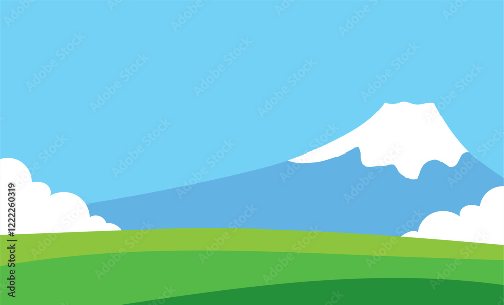 Obraz premium 富士山のベクターイラスト背景素材