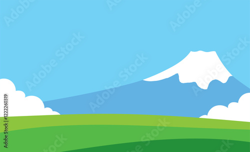 富士山のベクターイラスト背景素材