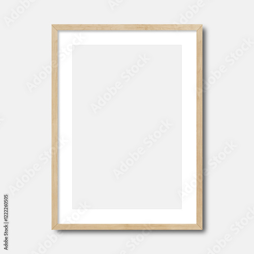 Poster frame mockup, Vertical wood color frame mockup