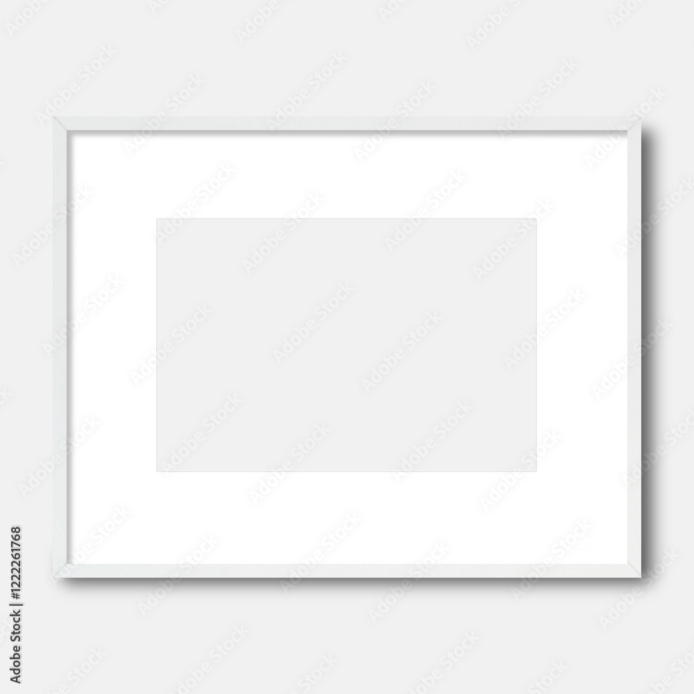 White horizontal frame mockup, Frame mockup on white wall White horizontal frame mockup, Frame mockup on white wall