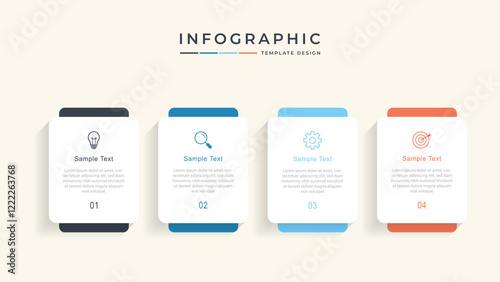infographic design with 4 options or steps. Infographics for business concept. Can be used for presentations workflow layout, banner, process, diagram, flow chart, info graph, annual report.