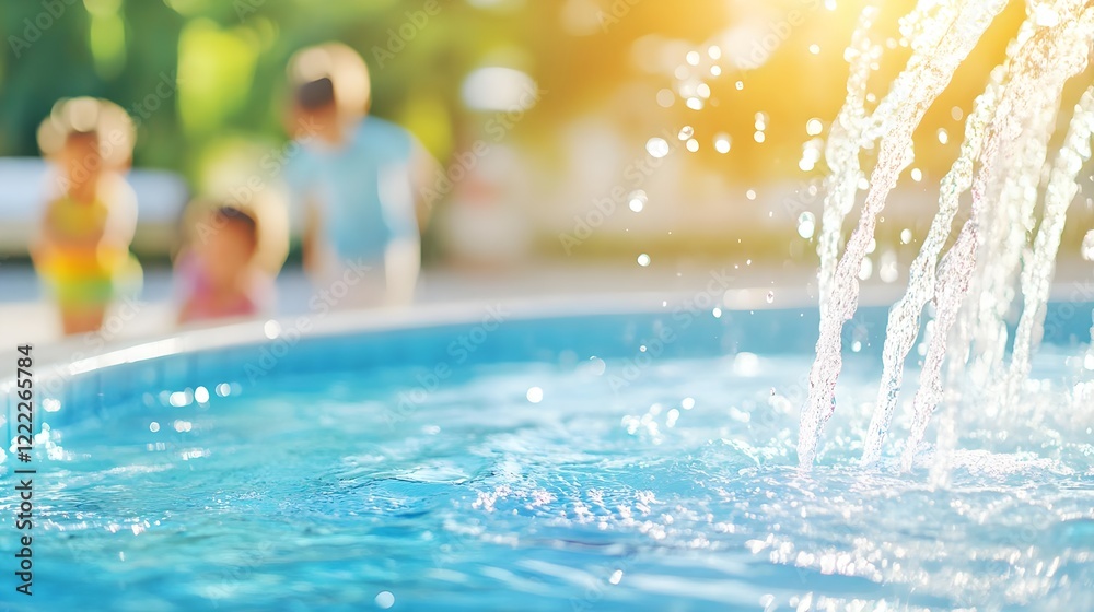 Obraz premium summer pool fun: kids & splashing water - summer vibes