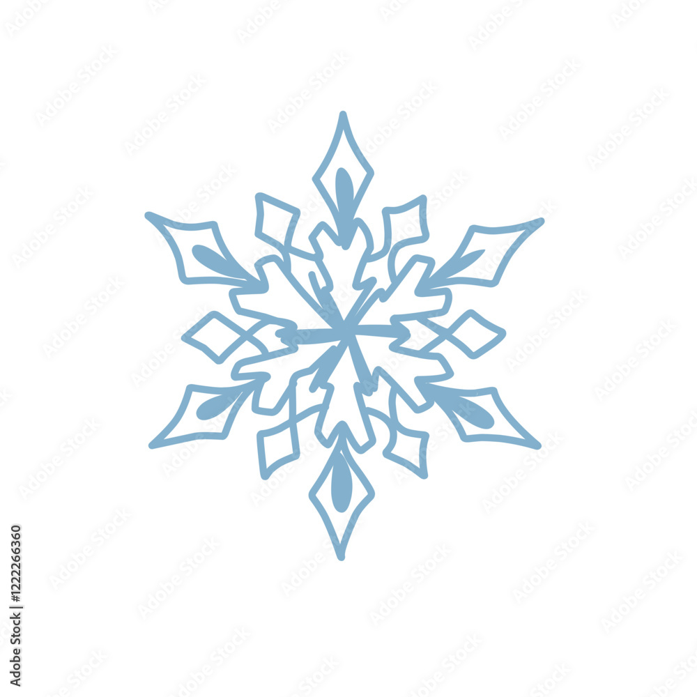 Blue snowflake outline icon Blue snowflake outline icon