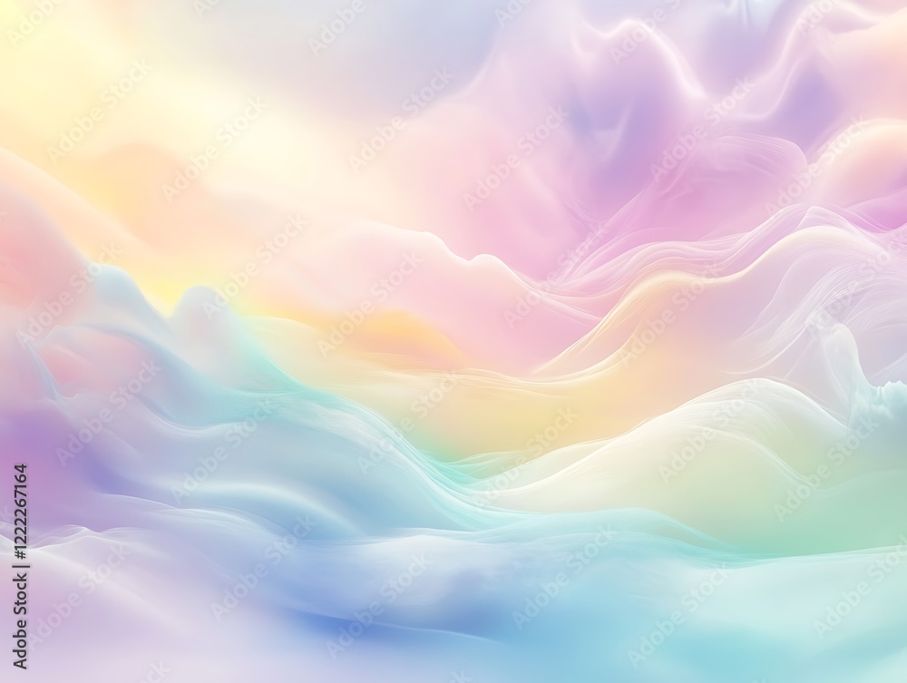 Obraz premium Abstract Pastel Gradient Featuring Soft Colors and a Dreamy Texture in Pink, Blue, and Lavender Hues, Ideal for Backgrounds or Creative Projects