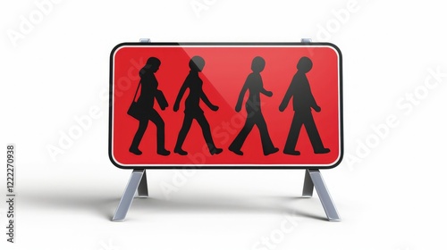 Pedestrian sign on a white background. 3D illustration.