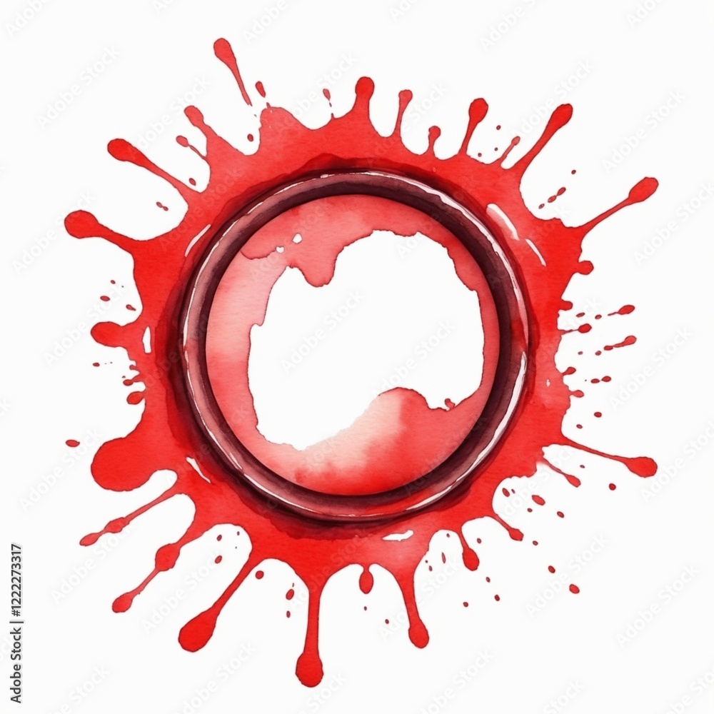 red watercolor ring stain splash isolated red watercolor ring stain splash isolated