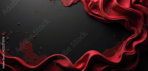 Elegant luxury black and red background with subtle dark accents and a clean white space on the left for content placement, ultra-realistic HD