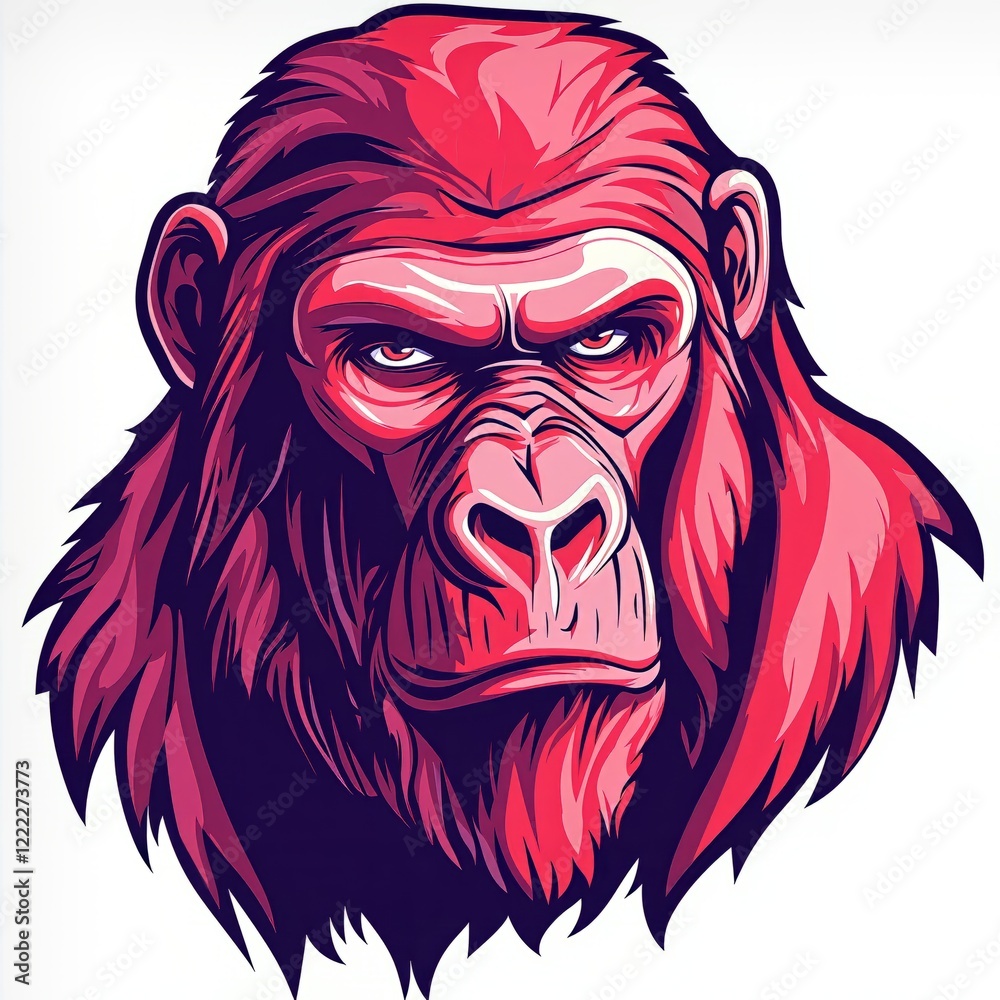 Fototapeta premium Fierce Red Gorilla Head Strong Powerful Primate