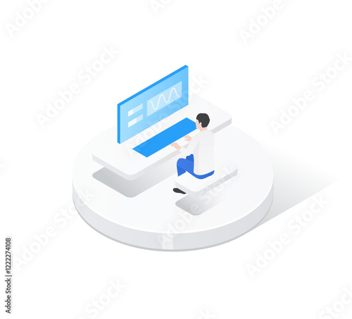 コンピューターの先進的アイソメ
