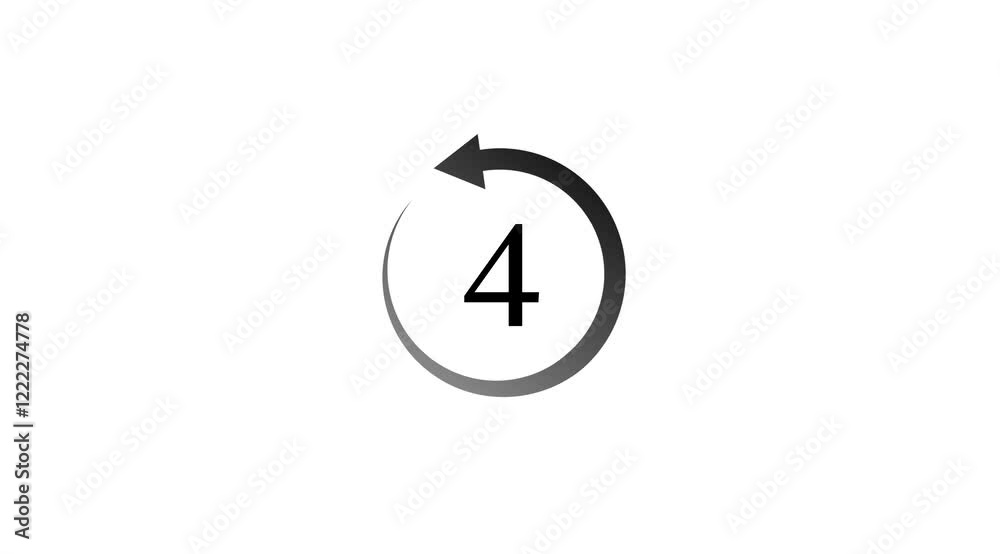 5 Minute countdown timer animation, 5-0 counting up seconds number. 5 Minute countdown timer animation, 5-0 counting up seconds number.