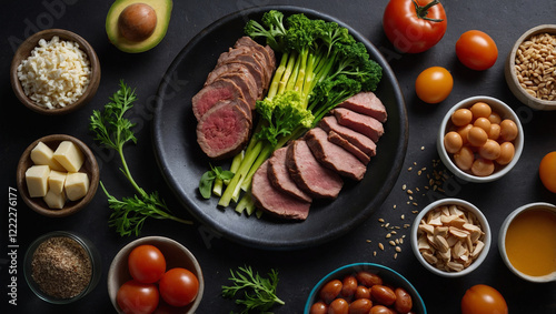 Wallpaper Mural Delicious lean rare roast beef.Generative AI Torontodigital.ca