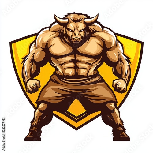 Wallpaper Mural Muscular Minotaur Athlete Powerful Strong Figure Torontodigital.ca