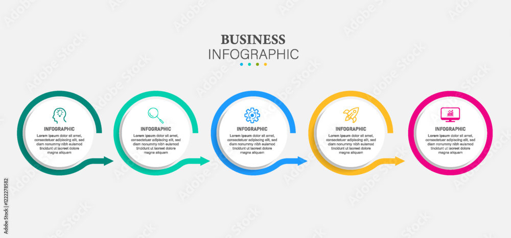 Thin line flat infographic design elements and number options. Timeline with 5 steps or process. Vector business template for presentations. Thin line flat infographic design elements and number options. Timeline with 5 steps or process. Vector business template for presentations.