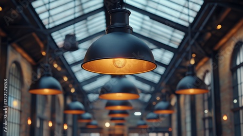 Elegant Large Light Fixture Suspended from Ceiling Illuminating Modern Space with Warm Glow Creating Inviting Ambiance Perfect for Home Decor or Commercial Interior Design Projects