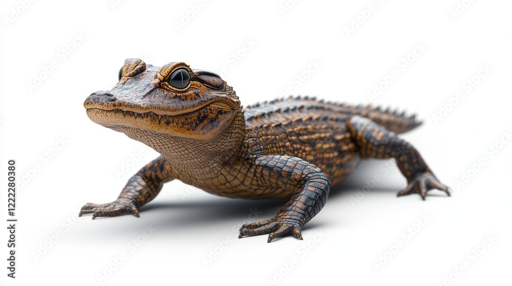 Fototapeta premium Realistic Detailed Image of a Lizard on White Background