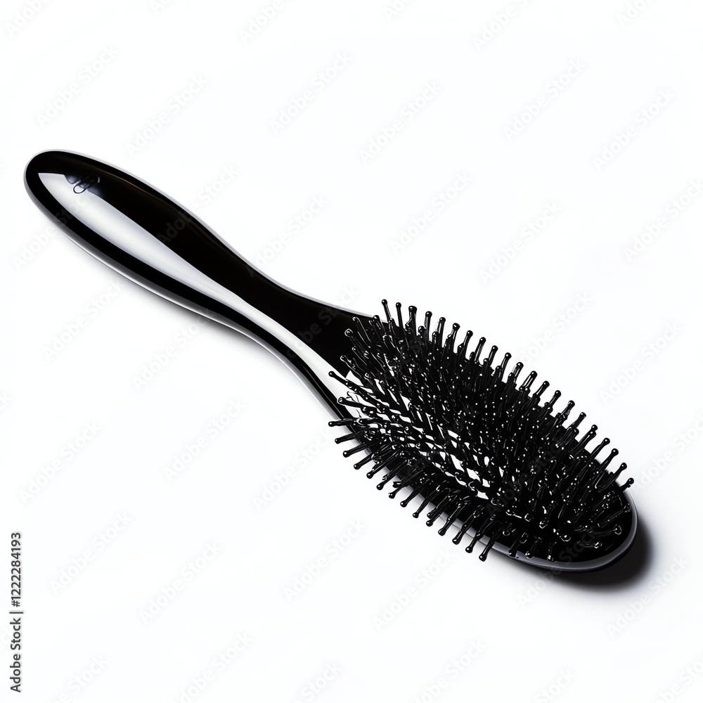 Hairbrush with soft bristles on a white isolated background Hairbrush with soft bristles on a white isolated background