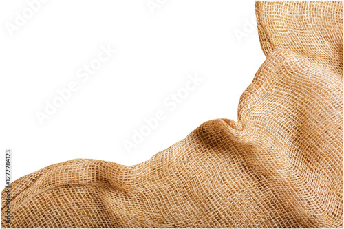 Schilderij op canvas burlap isolated on transparent background, top view