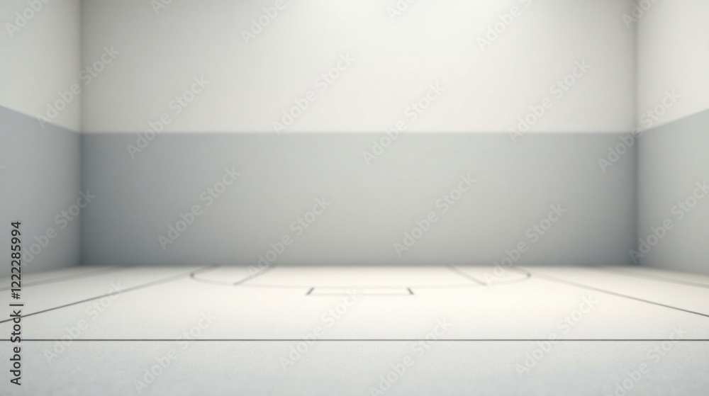 Empty Indoor Space with Faint Court Lines on the Floor, Ideal for Mockups and Presentations Empty Indoor Space with Faint Court Lines on the Floor, Ideal for Mockups and Presentations