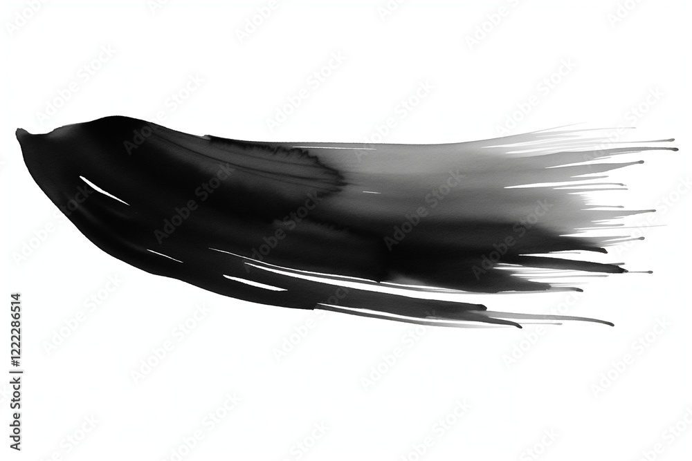 Black watercolor brush stroke isolated on white background. Black watercolor brush stroke isolated on white background.