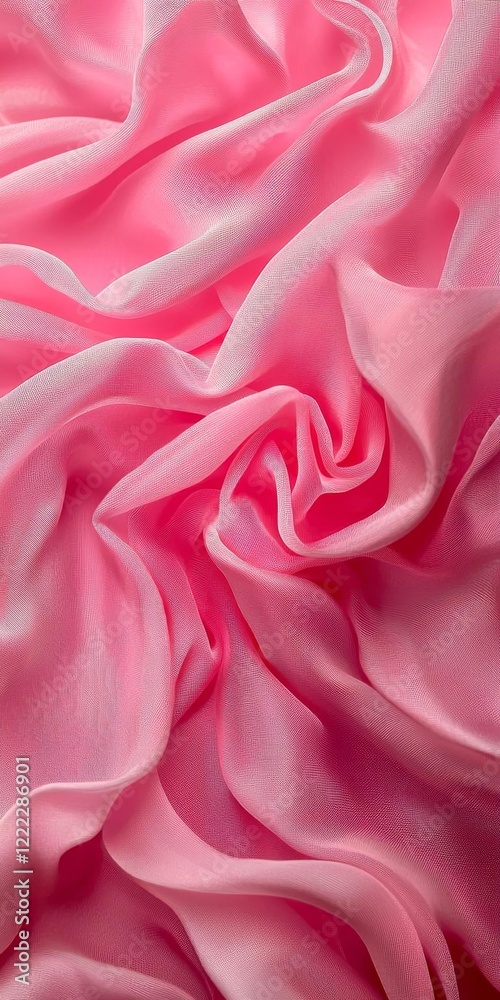 Obraz premium Pink Fabric Texture, Draped and Flowing Textile Background