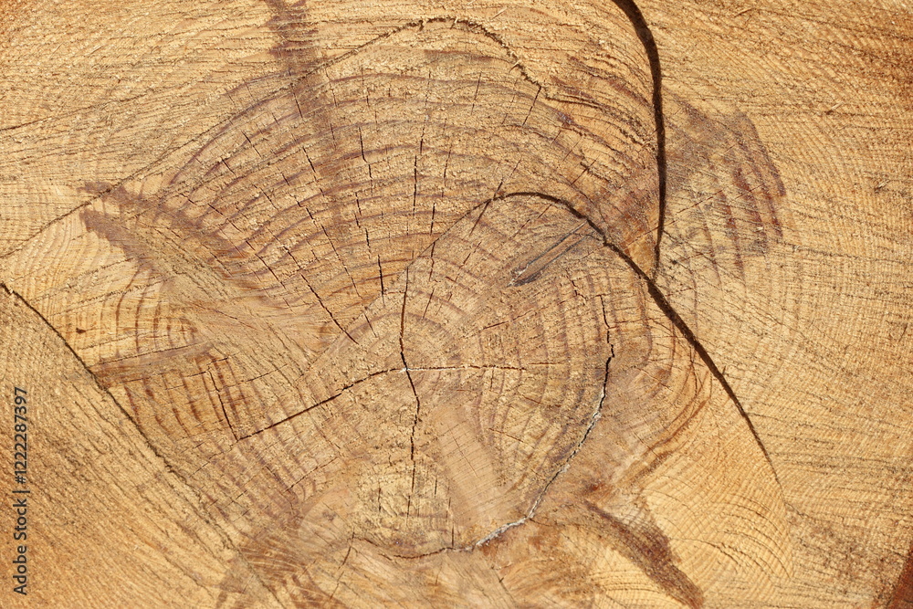 Naklejka premium close-up of cross section of tree trunk