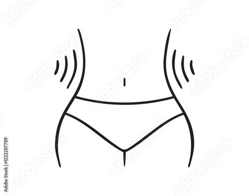 Female hips and waist outline icon. Slim healthy figure line silhouette isolated vector illustration. Woman body thin stroke female hips and waist icon