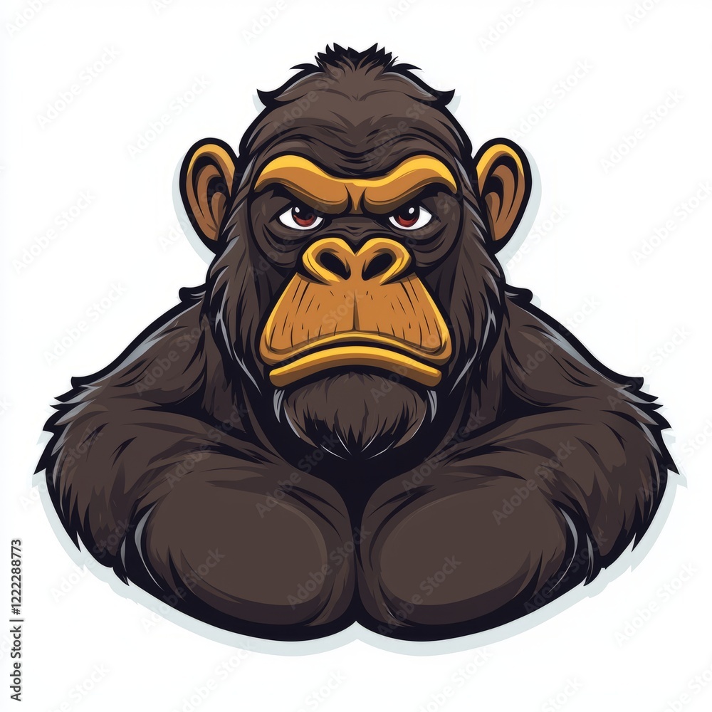 Fototapeta premium Powerful Gorilla Portrait Strong Angry Primate