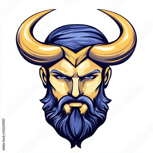 Majestic Minstrel with Golden Horns and Blue Beard photo